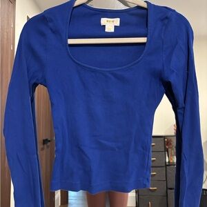 Anthropologie Women's Royal Blue Long Sleeve Top